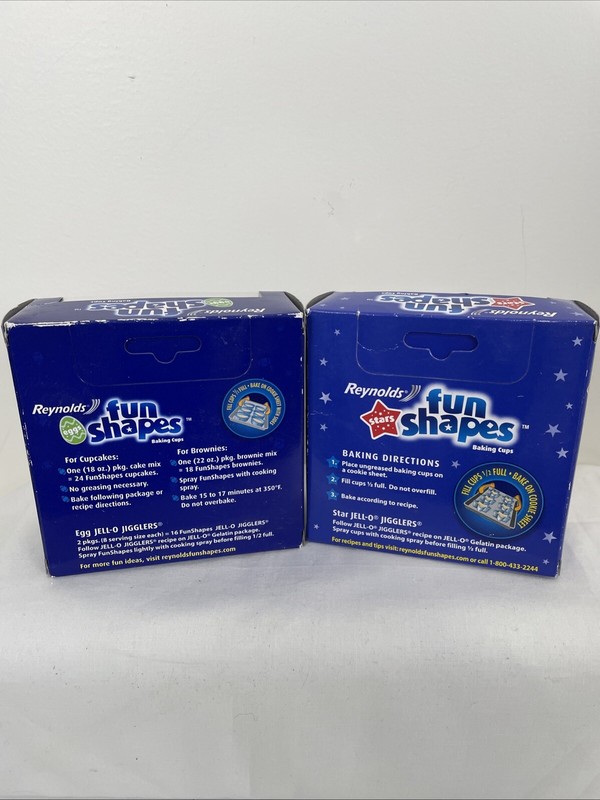 Reynolds Fun Shapes 2 Sets of 24 Oval Egg/Star Foil Baking Cups Easter Jello NEW gallery