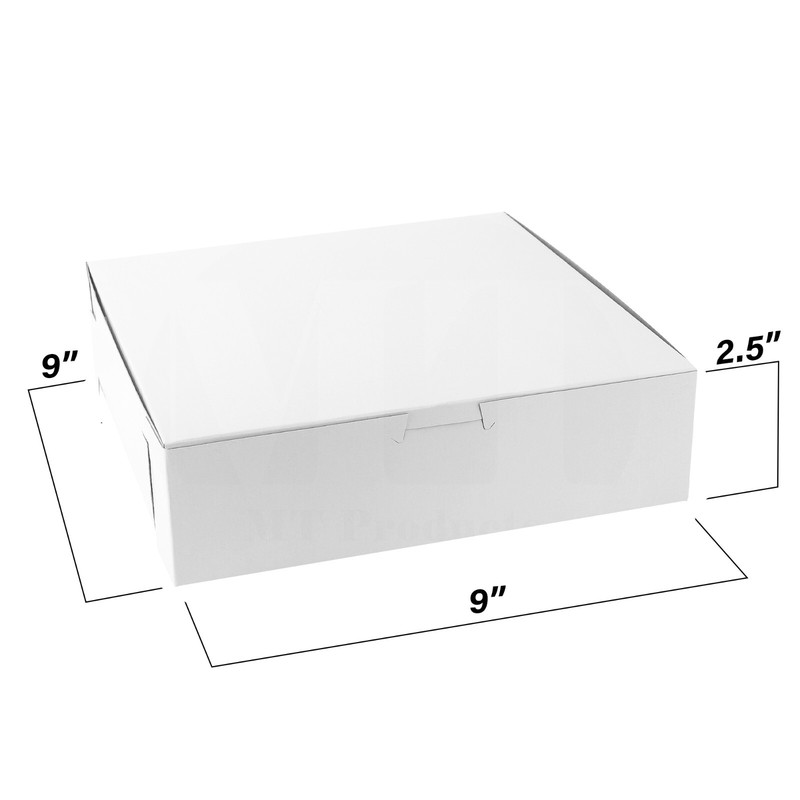 MT Products White Cookie Box - 9" x 9" x 2.5" Bakery Boxes - Pack of 15 gallery