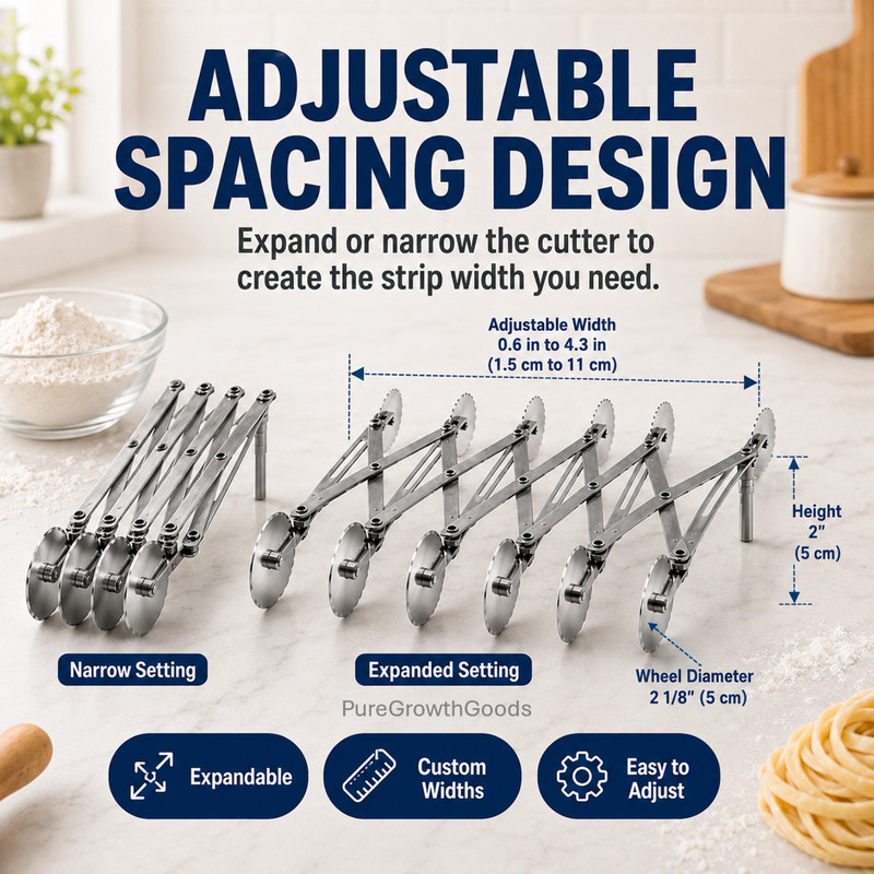 12 Wheel Dough Cutter Stainless Steel Adjustable Pastry Pasta Ravioli Pizza gallery