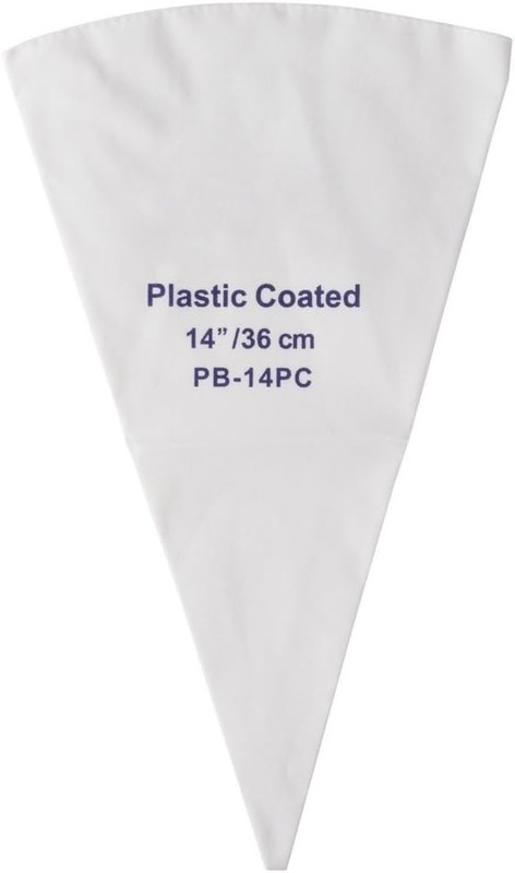Versatile 14-Inch Cotton Pastry Bag with Moisture-Resistant Coating, White gallery