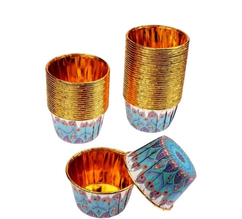 colourful foil cupcake linear paper cup baking muffin liner gallery