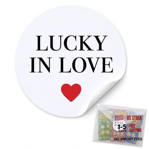 Lucky in Love Favor Stickers: 120 Wedding Envelope Seals – Matte Paper