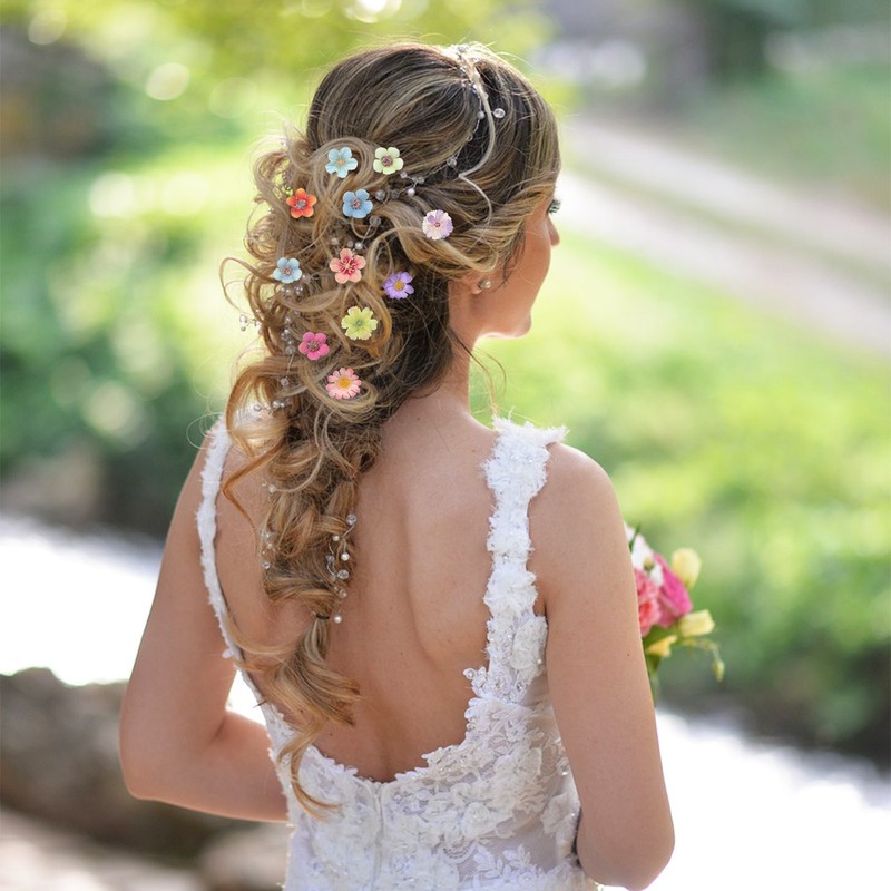 50Pcs 0.79" Artificial Silk Daisy Flower Heads Fake Flowers for DIY, Dark Pink gallery