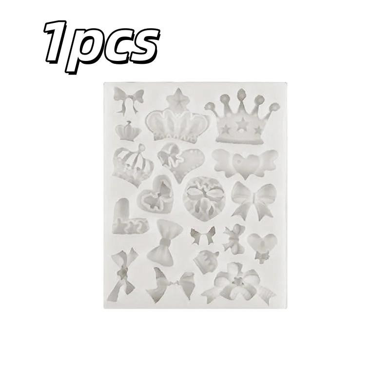 1/2Pcs Crown Bowknot Shape Cake Silicone Mold Chocolate Pastry Candy Decoration gallery