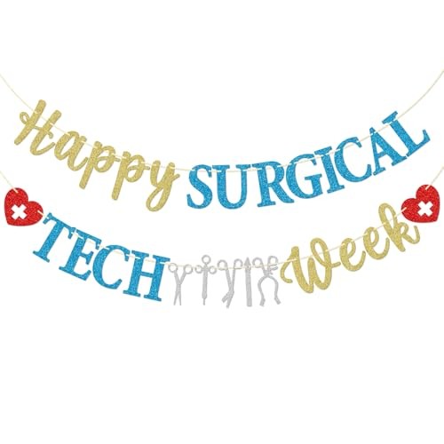 Happy Surgical Tech Week Banner, Pre-strung Surgical Tech Week Party Decor, gallery