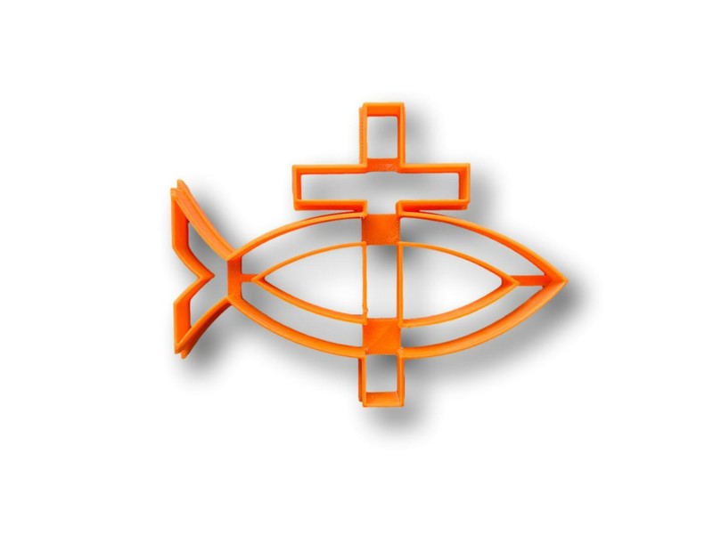Christian Fish And Cross Cookie Cutter