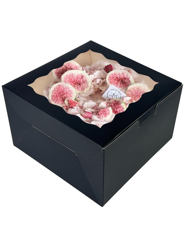 10x10x5 Cake Box 4 Sets Black Cake Box with Window ＆ 4 Sets 10" Black Cake Ro... gallery
