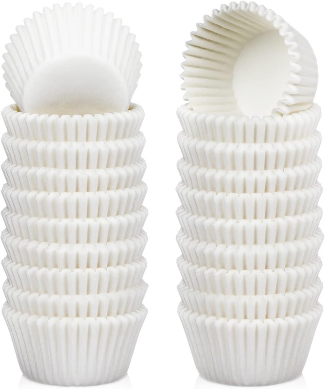 erci 500 Count Mini Cupcake Liners White Muffin Liners Greaseproof No