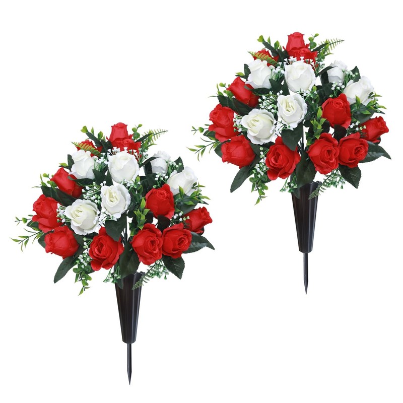 Lodou Set Of 2 Artificial Cemetery Flowers Memorial Flowers Bouquetgrave