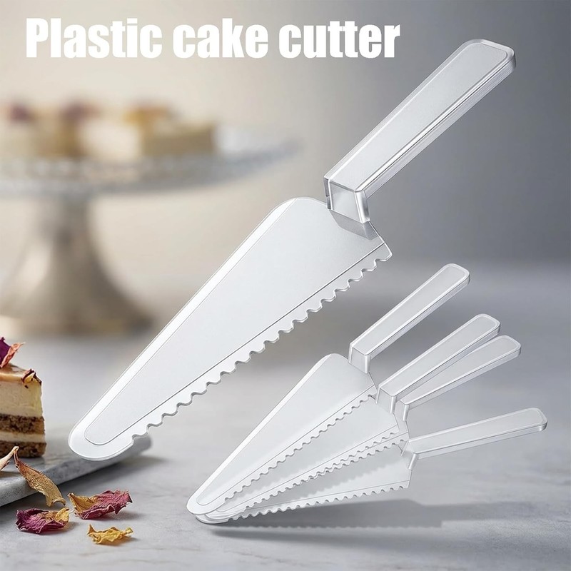 12 Pcs Disposable Plastic Cake Cutter Cake Pie Server Cutter Slicer Pizza Pastry gallery