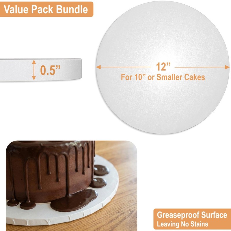 14 PCS Cake Drums 12 Inch 1/2 Inch Thick Rounds 0.5 Inch Greaseproof Circles gallery