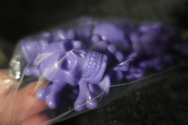 DecoPac skull and cross bones cupcake rings, 12 ct / NEW / pink / purple / gray gallery