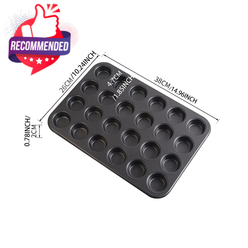 Nonstick 24 Cup Mini Muffin Pan with Extended Handles, Black gallery