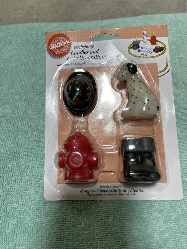Wilton Firefighter Cake Candles Decorations From 2002 Brand New