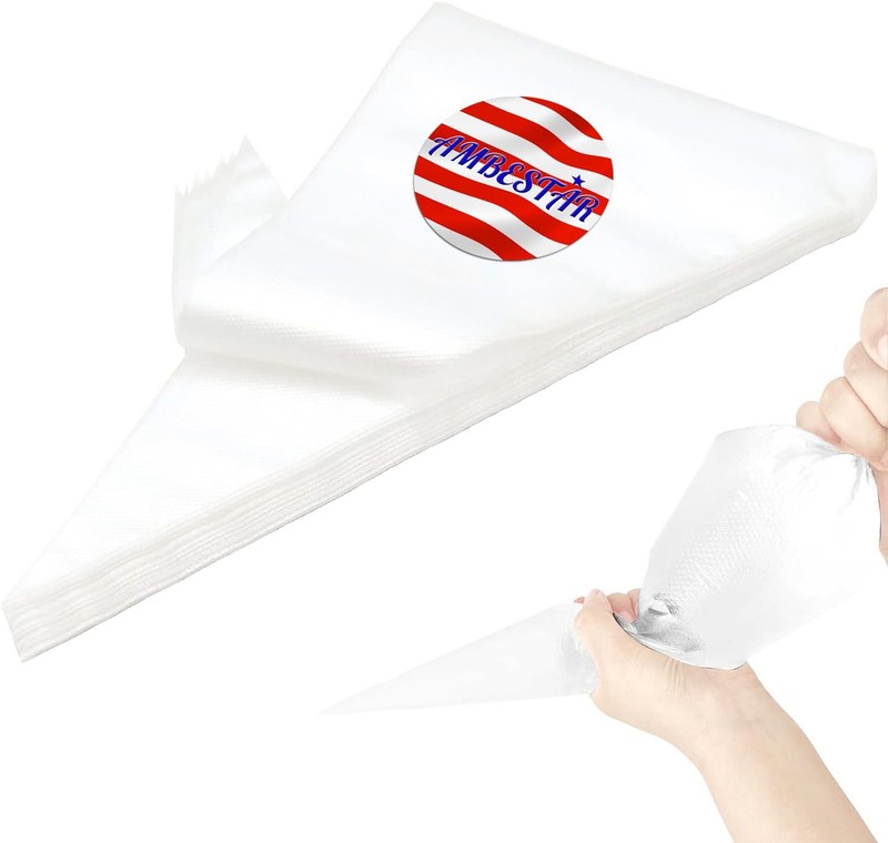 21 inch Large Piping Bags, 100 Pcs Big Tipless Clear Plastic Disposable Pastr…