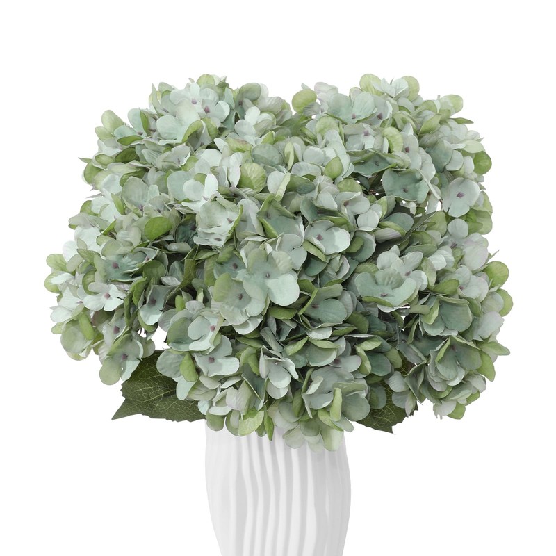 Wenhuidr 6PCS Realistic Artificial Silk Hydrangea Flowers, Premium Fake
