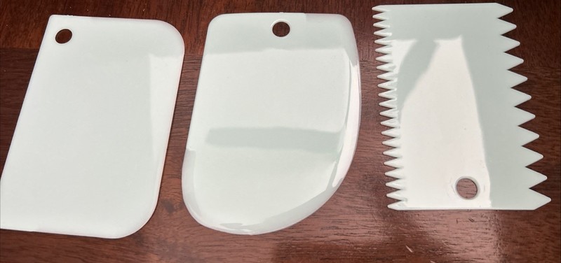 Scraper Cake Dough Plastic Pastry Decoration Tools 3Pcs/set Fondant Icing Baking