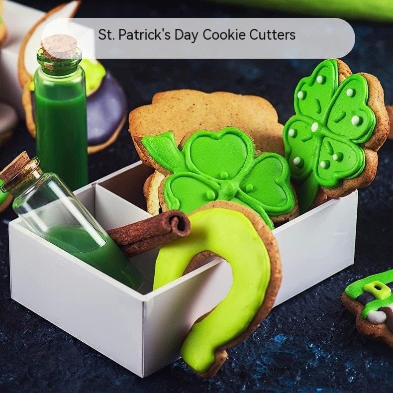 St. Patrick's Day Cookie Cutter Set - 6 pcs Stainless Steel Shamrock Cookie gallery