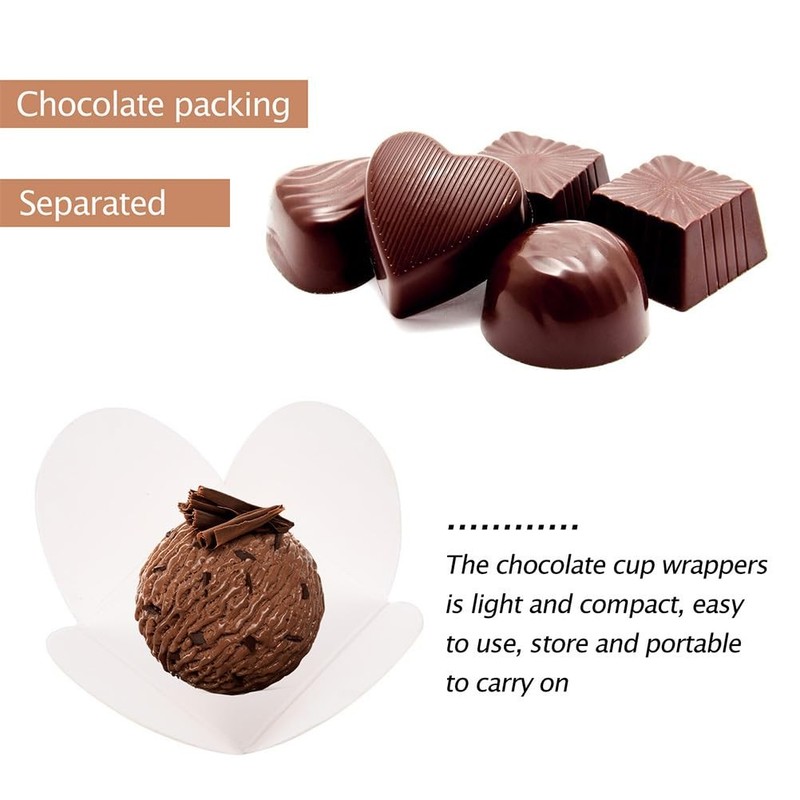 Paper Truffle Cups 200pcs Dessert Trays White Truffle Liners Wrappers Truffle... gallery
