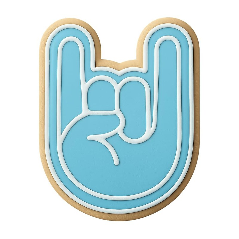 Rock On Hand Cookie Cutter & Stamp, Fondant & Clay – 4×3