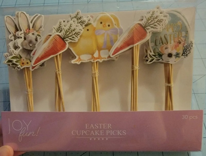 JMLE, LLC Brand: 30 Easter Cupcake Picks w Bunny, Carrot, Chick & Egg- Brand New