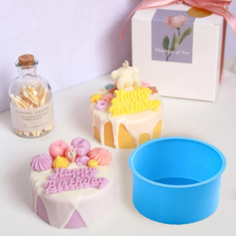 4 6 8 10 Inch round Shape Mold Silicone Small Cake Baking Pan Mousse Fondant Cyl gallery