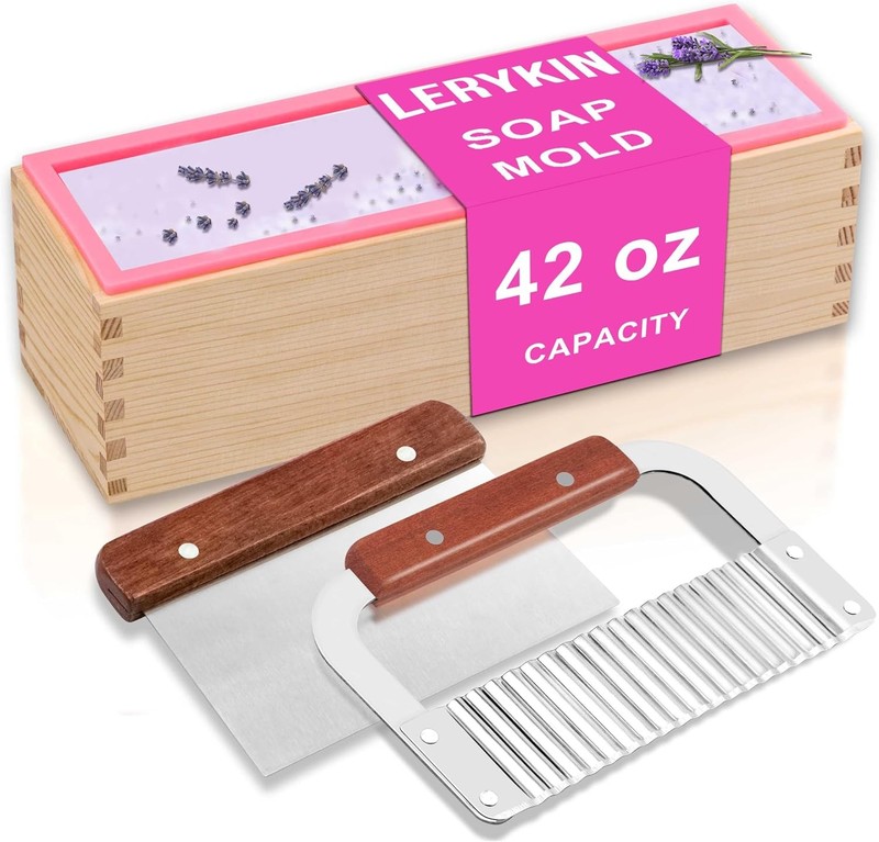Rectangular Soap Mold Kit with Cutter- 42oz Flexible Scrapers