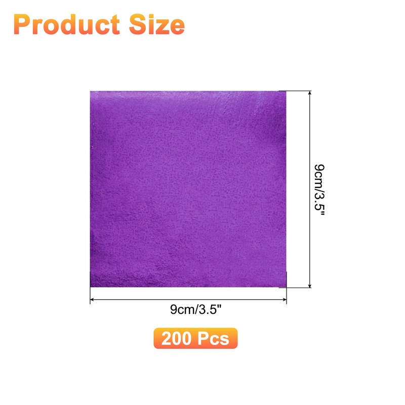 200pcs Candy Leaves, 9x9cm for Chocolate Bars (Dark Purple) gallery