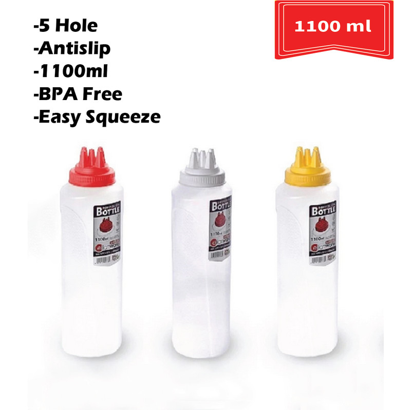 Roti Jala Squeeze Bottle Tube Kuih Mould 1100ml 5 Hole Nozzle gallery