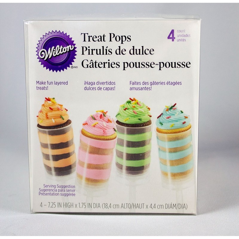 Wilton Treat Pops Set of 4 New in Package Layered Treats