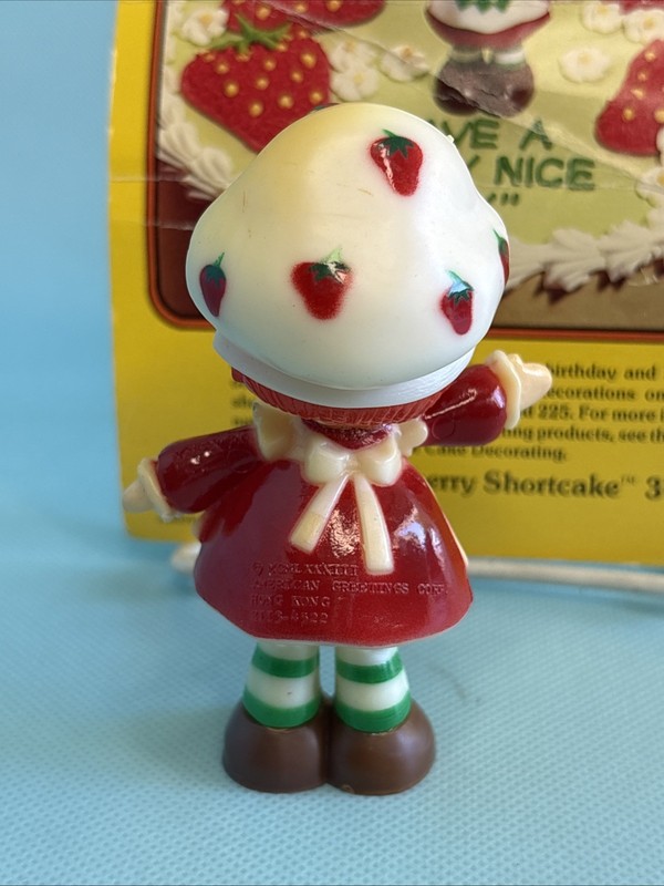 Vintage Wilton Strawberry Shortcake Birthday Cake Topper 3.5" Figure gallery