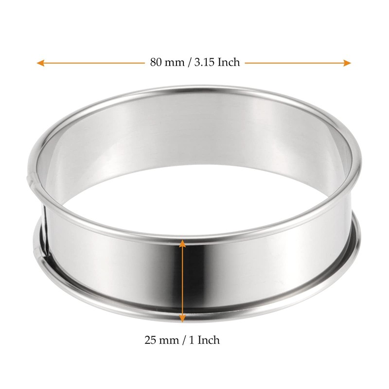 20 Pieces 3.15 Inch English Muffin Ring, Stainless Steel Double Rolled Tart R... gallery