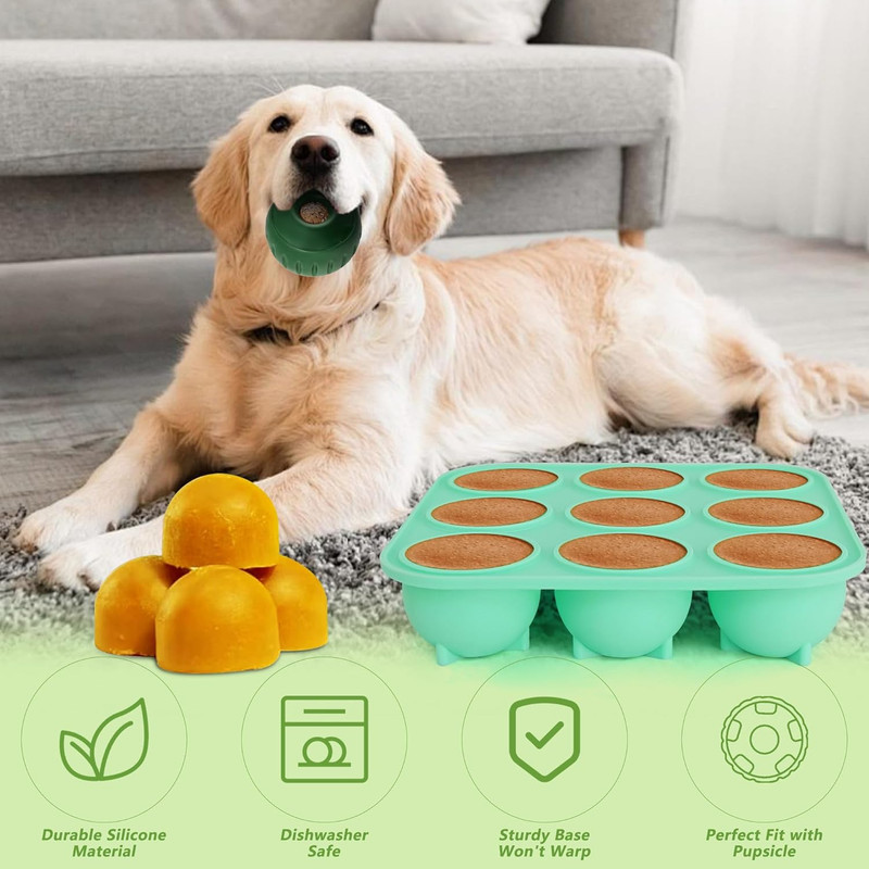 9Cavities Silicone Dog Treat Mold for Woof Pupsicle & Power Chewer Pupsicle, Fro gallery