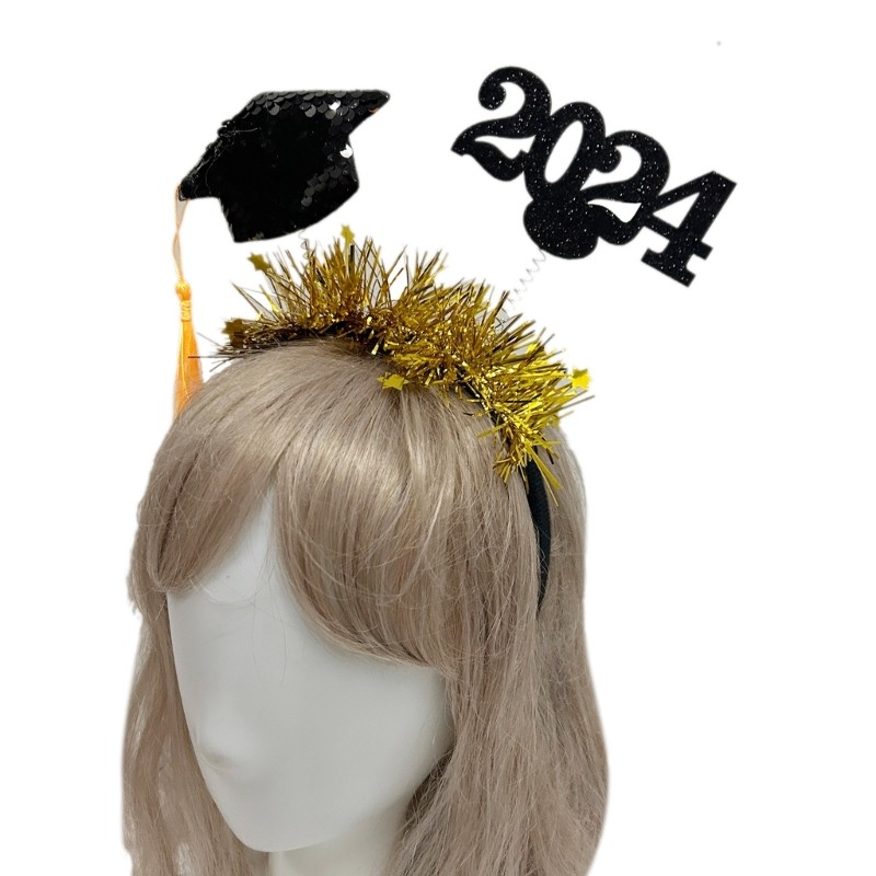 Cute Hair Hoop College Graduation Hat Lovely Mini Bachelor Hat with Star gallery