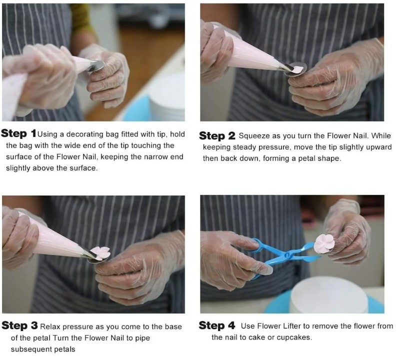 Cake Decorating Kit 24 Piping Tips 2 Brushes 2 Couplers White Baking Tool gallery