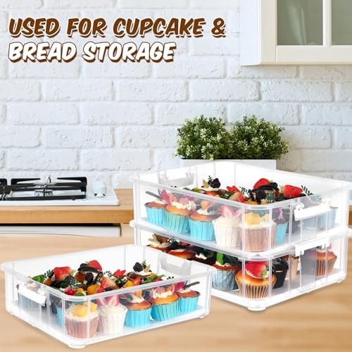 36 Cupcakes Carrier 2-layer for Cake Container Cupcake Holder with Lid and gallery