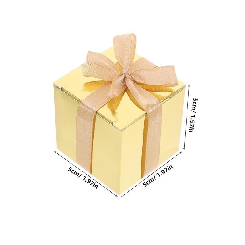 50 Pcs Candy Packaging Box Paper Present Gold Treat Boxes Chocolate Case gallery