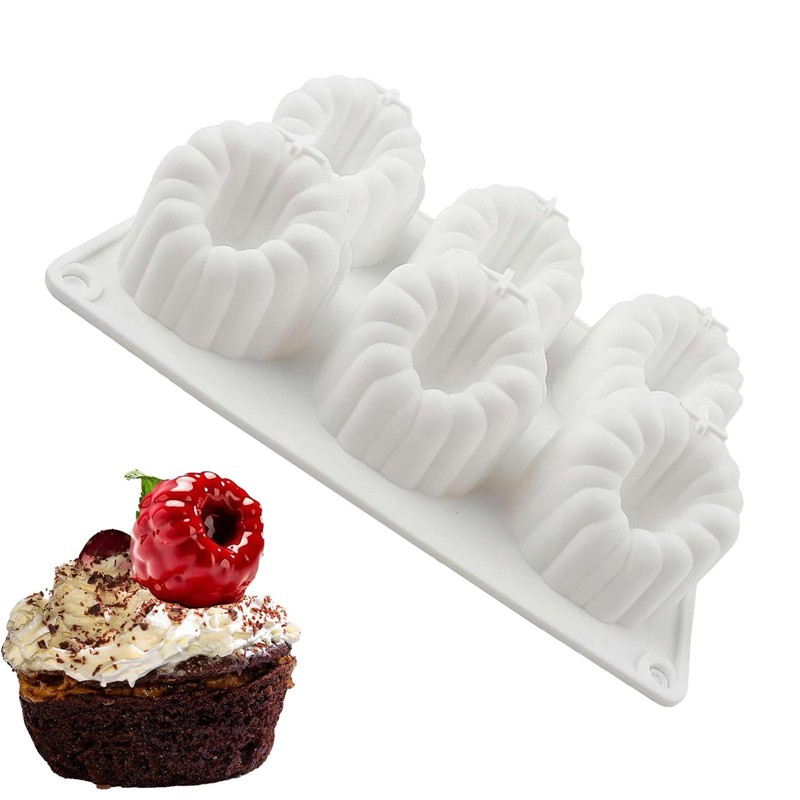 3D Raspberry Molds for Mousse Cake – 6 Cavity Fruit Pudding Silicone Mold