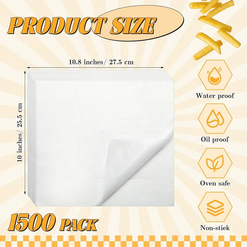 1500 Pa Wax Paper Sheets for Food 10.8 x 10 Inch Deli Wax Paper gallery