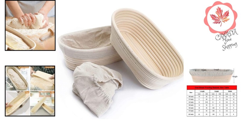 Sustainable Rattan Banneton Basket – 2 Pack 10 Inch – Non-Toxic Linen Liner