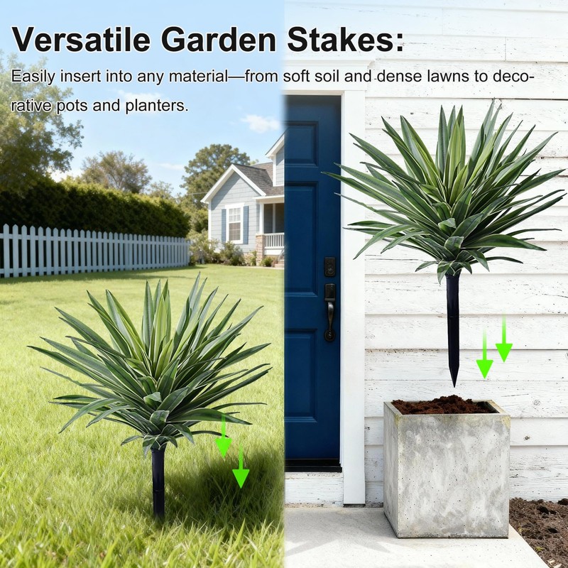 Yarmare Artificial Agave Plant Fake Agave Planters For Indoor Outdoor Faux gallery
