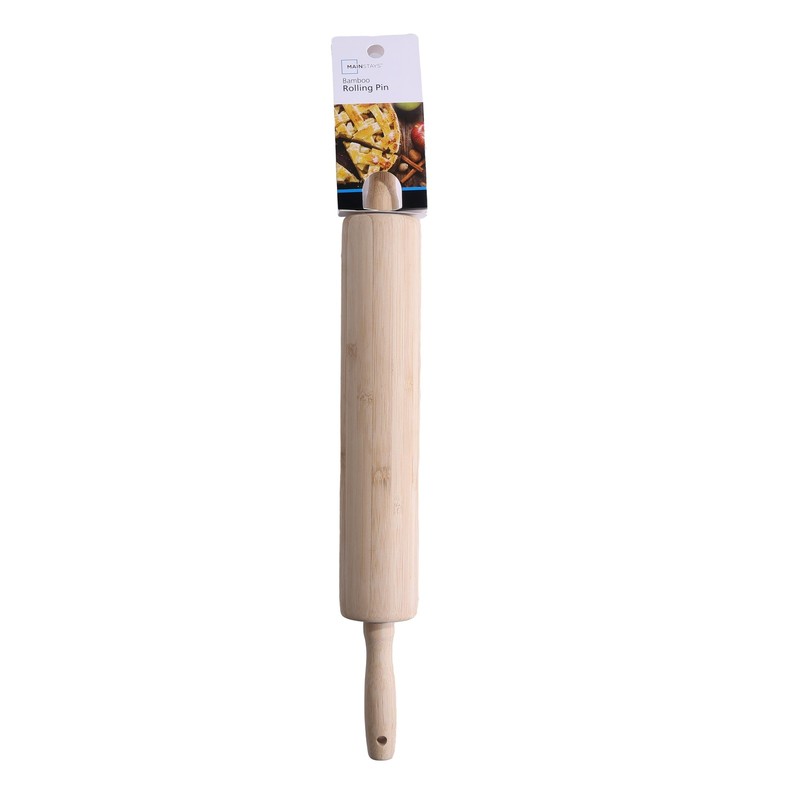 Mainstays Classic Bamboo Rolling Pin, 18.3" x 2.16", Bamboo Color gallery