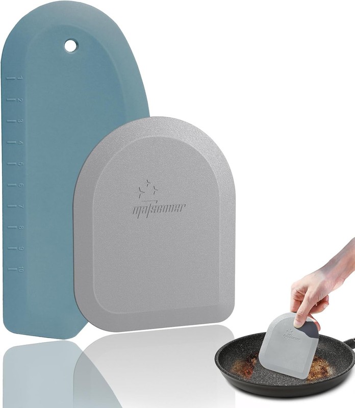 Bowl Scraper Dough Scraper Tool – Set of 2 Silicone Bench Scraper for
