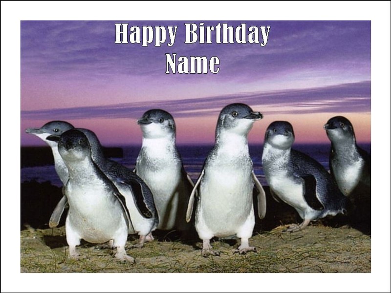Penguin Cake Topper Edible Icing Birthday Cake Sea Animal Decorations (3 Sizes)
