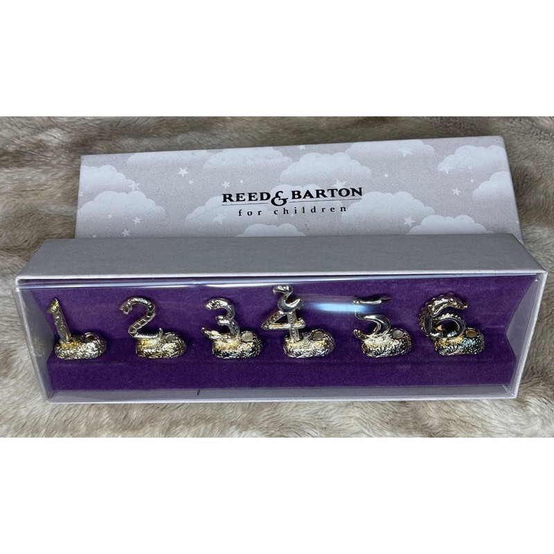 Reed & Barton Safari Candle Set Silverplate Numbered 1-6 Animal Birthday Holders gallery