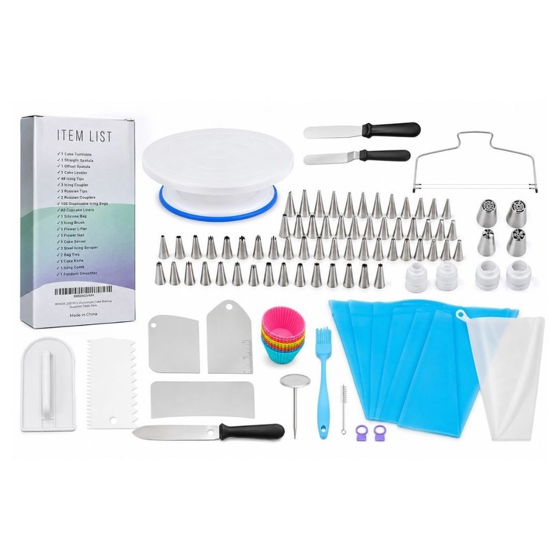 250 pcs Cake Decorating Kit – Baking Supplies Icing Tips Tools Set gallery