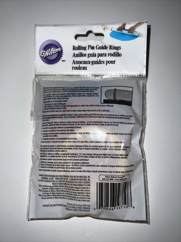 Wilton ~ FONDANT & GUM PASTE ROLLING PIN GUIDE RINGS #1907-1010 New - 3 Sizes gallery