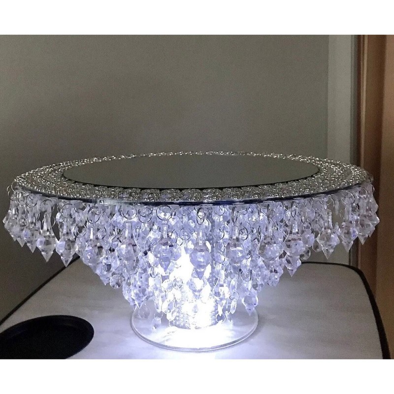 8inch Mirror Top Crystal Cake Stand For weddings gallery