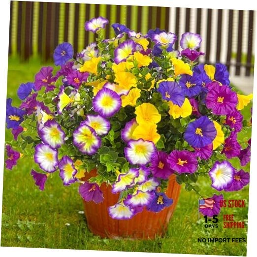 Artificial Flowers for Outdoors Fake Plants Spring 12 Fuchsiapurpleyellow