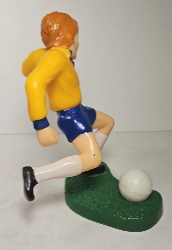 Vintage 1979 Wilton Cake Topper Boy Soccer Player Tongue Out Kicking Ball 5-1/2" gallery